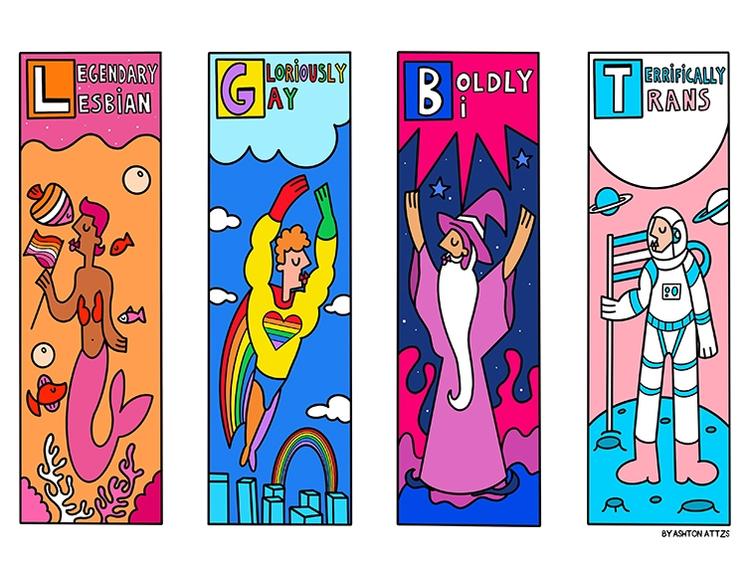 LGBTQ Bookmarks By Ashton Attzs