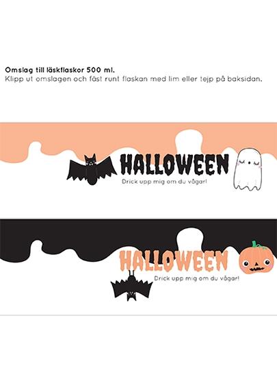 Etiketter till mindre läskflaskor för Halloween - Kreativa Karin