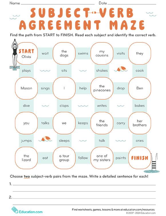 Subject-Verb Agreement Maze