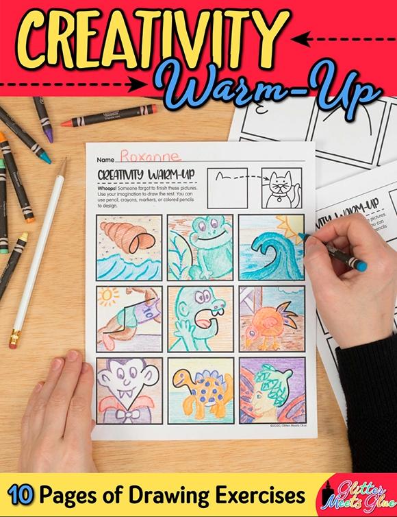 Creativity Warm-Up: Drawing Exercise Worksheets for Distance Learning