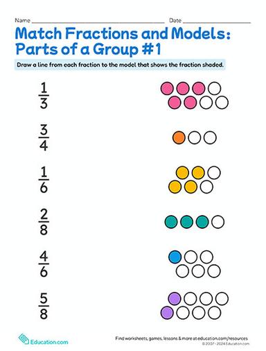 Education.com_24Summer_Match Fractions and Models: Parts of a Group #1
