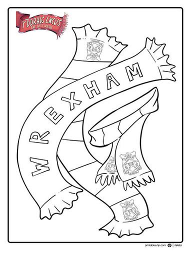 Wrexham Lucky Dragon Coloring Page 5