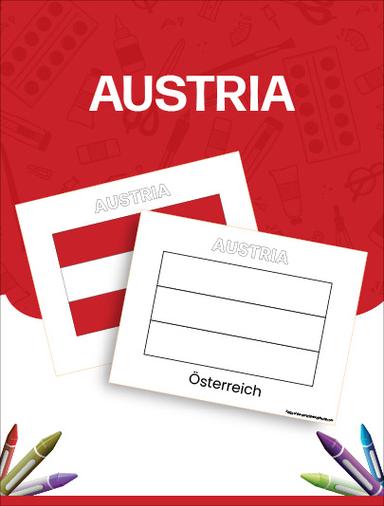 Flags of the World Austria Coloring Page