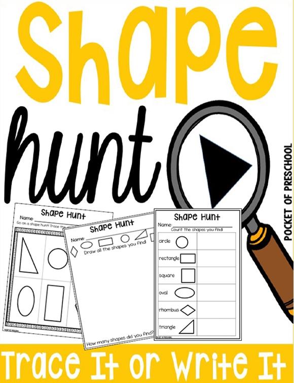 Shape Hunt for Preschool, Pre-K, and Kindergarten