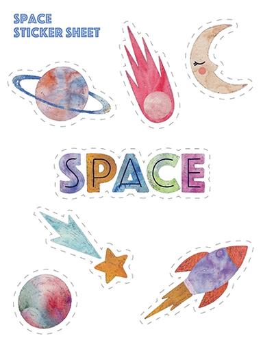 Série Space Stickers Crafts Magic Made Printable