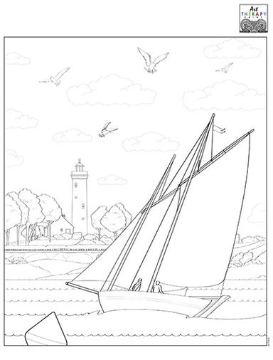 Sail Boat Coloring pages Art Therapy