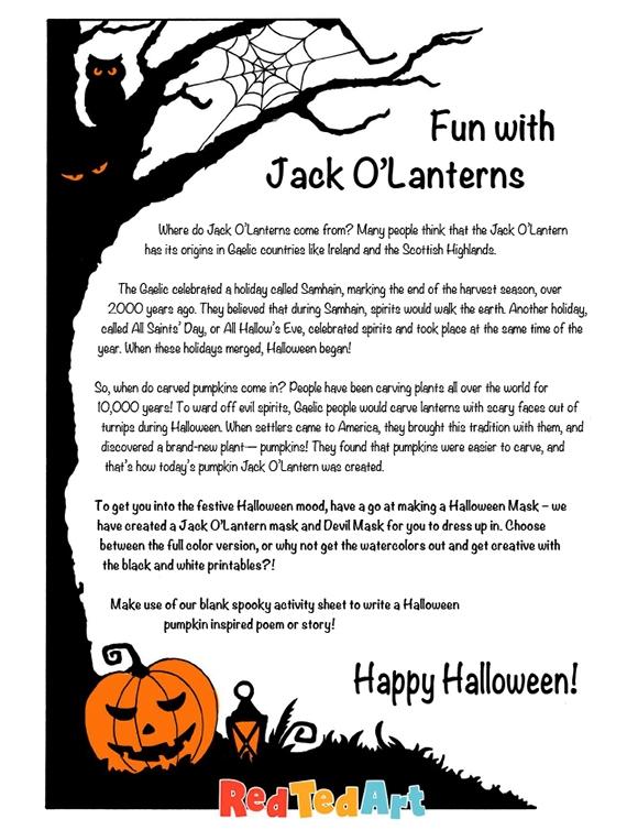 Jack O'Lanterns and Mask - Ages 9-12