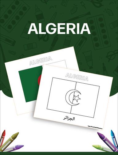 Flags of the World Algeria Coloring Page