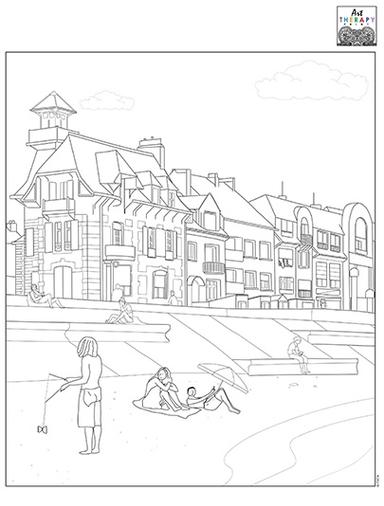 Sunbathing Coloring pages Art Therapy