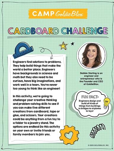 Cardboard Challenge Learning Worksheet Goldieblox