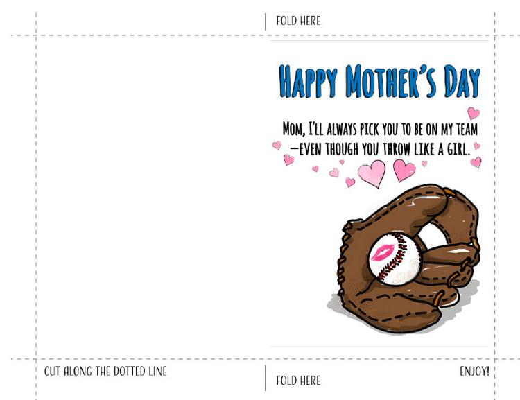HP Mother's day card - Baseball