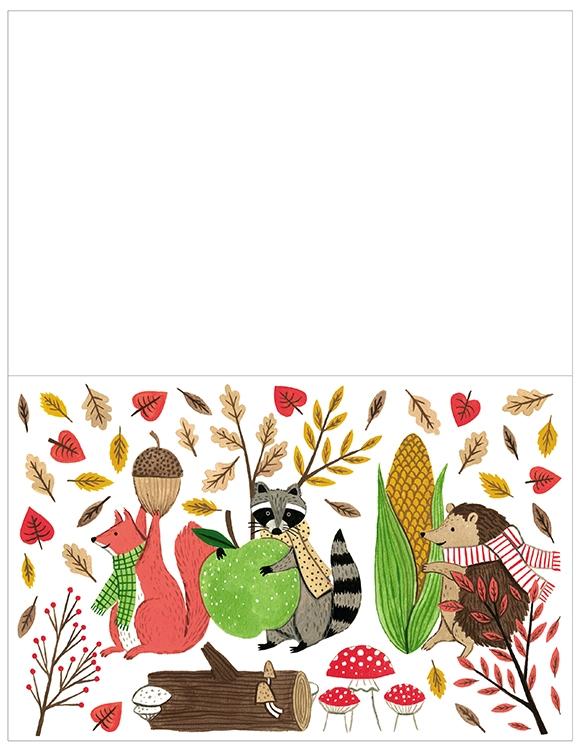 Thanksgiving Woodland Creatures Card