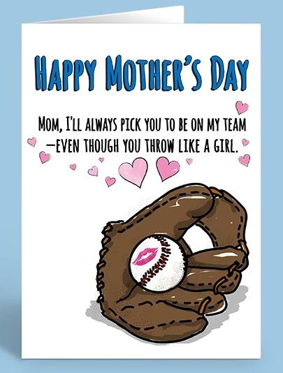 HP Mother's day card - Baseball