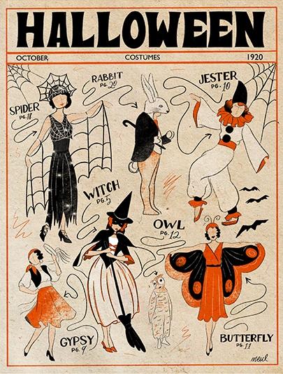 Affiche des costumes des années 1920