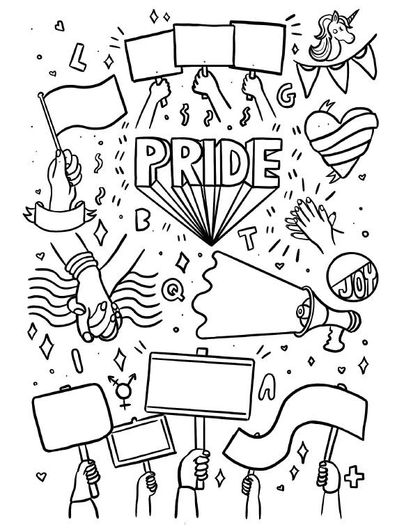 LGBTQ Stickers Colouring by Fox Fisher