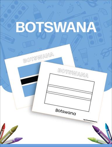 Flags of the World Botswana Coloring Page