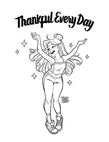 Gratitude Coloring Page Madie Arts Thankful Every Day