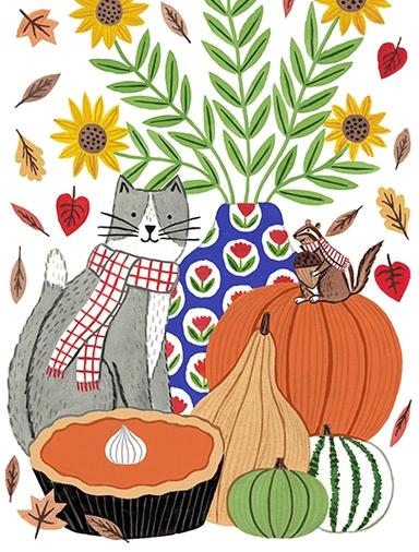 Thanksgiving Cat Card Cards Thanksgiving Series