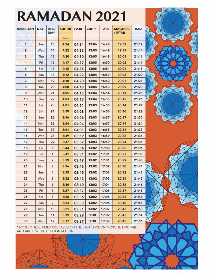 Ramadan - Timetable 2