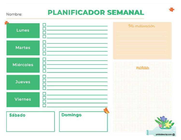 Planificador semanal HP 01