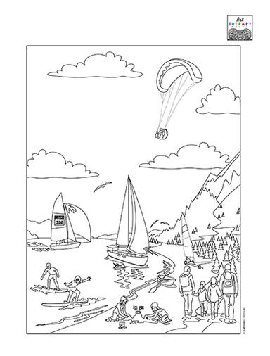 Lakeside Pattern Coloring Pages Art Therapy