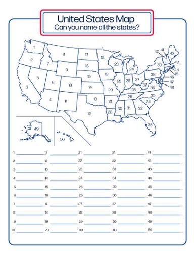 HP 4th of July Map Worksheet