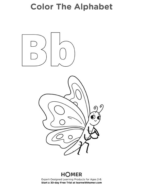 Color & Trace the Letter B