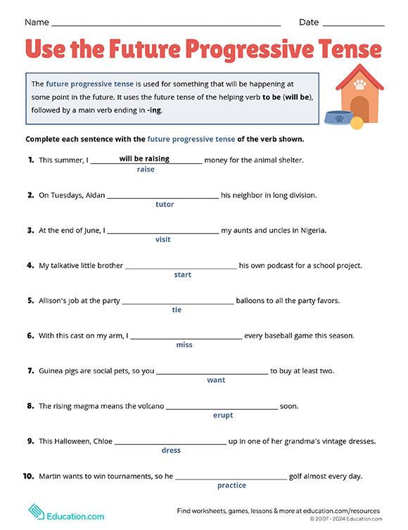 Use the Future Progressive Tense