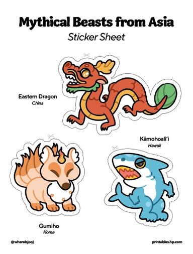 AAPI Stickers JoJo Lee Mythical Beasts