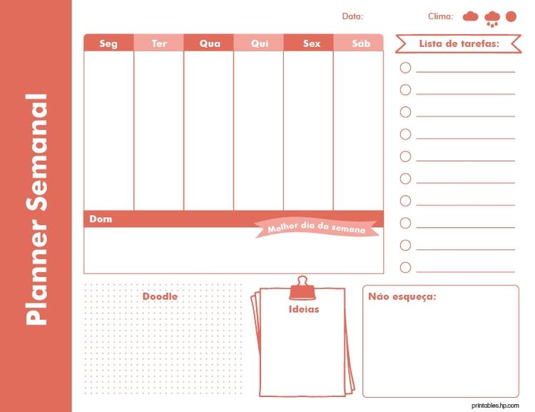 Planejador semanal HP 05