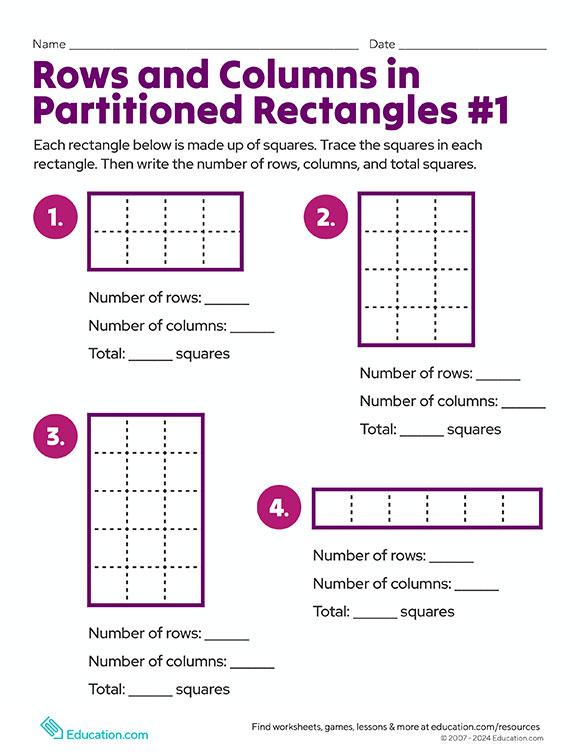 Rows and Columns in Partitioned Rectangles #1