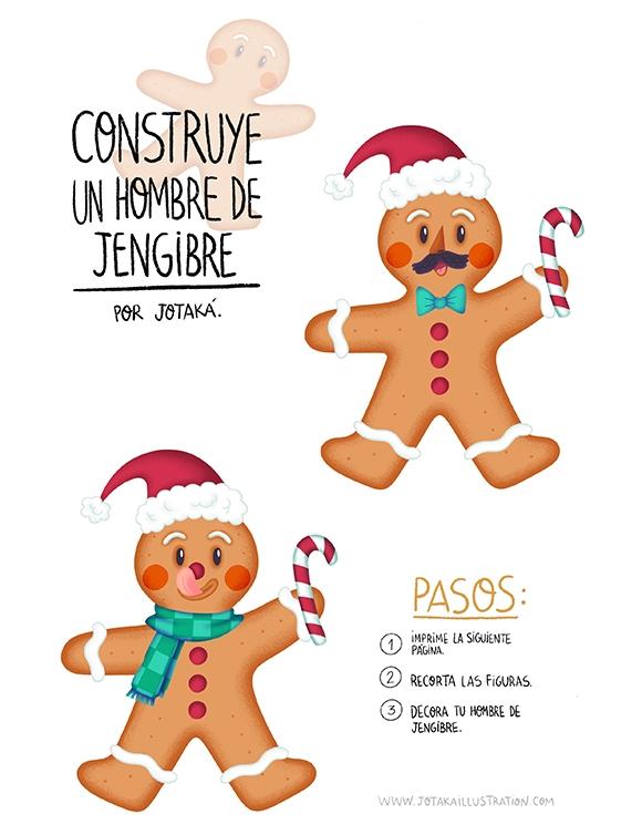 Build a Gingerbread Man in Spanish