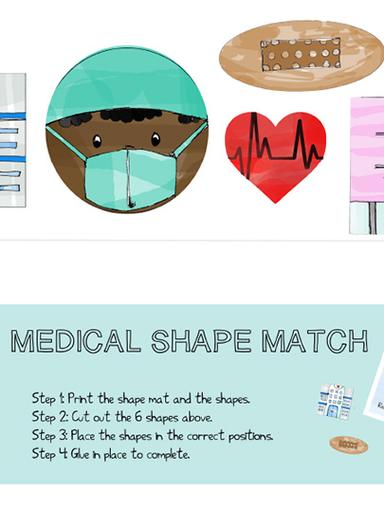 Medical Shape Match Learning Worksheets School of Fun Series