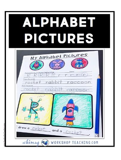 Alphabet Pictures - Creative Printing Workbook with Drawing Outside the Box
