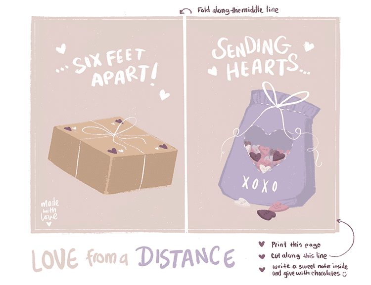 Carte Love from Distance - Rose