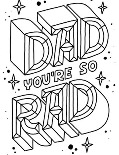 Dad You're So Rad Coloring Card Father's Day Series