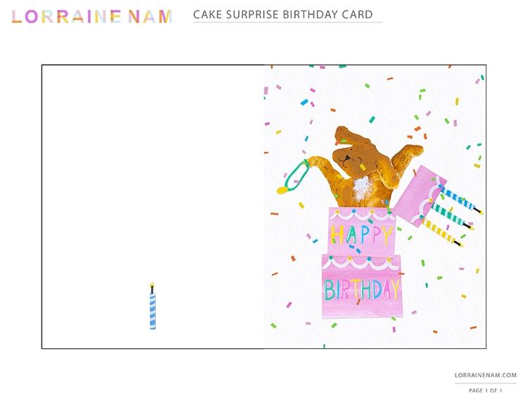 Carte d'anniversaire Cake Surprise
