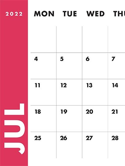 2022 Classic Calendar - July