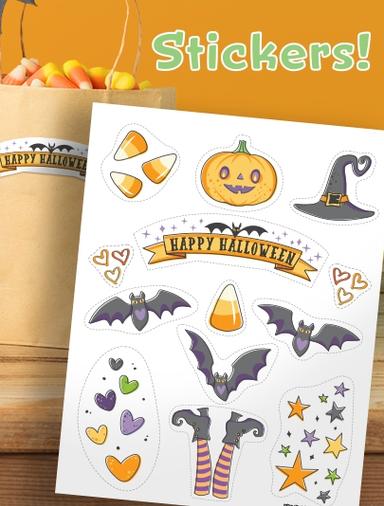 Feuille d'autocollants HP Halloween 3