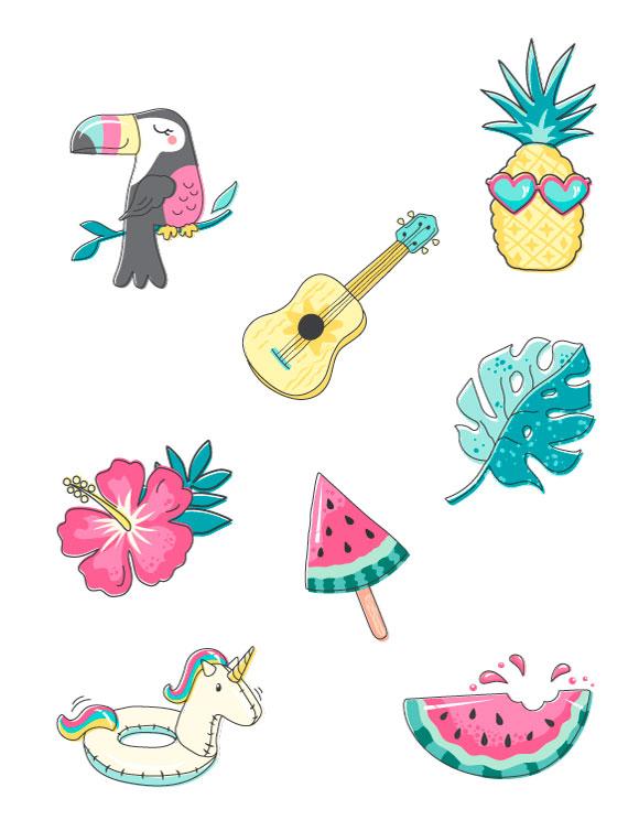 Summer Fun Sticker Sheet 1