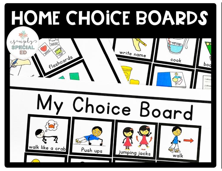 Home Choice Board for School Closures