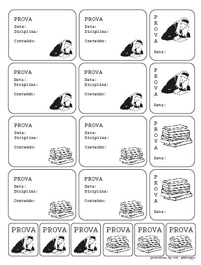 Adesivos - Lembrete de prova