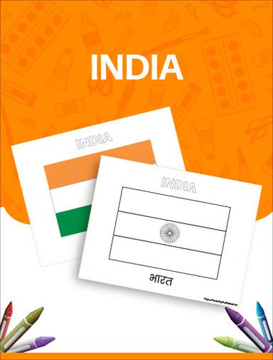 Flags of the World India Coloring Page