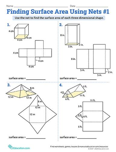 Education.com_24Summer_Finding Surface Area Using Nets #1