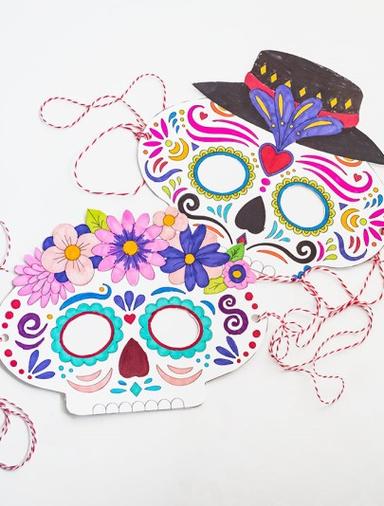 Sugar Skull Masks Crafts Dia de Los Muertos Series