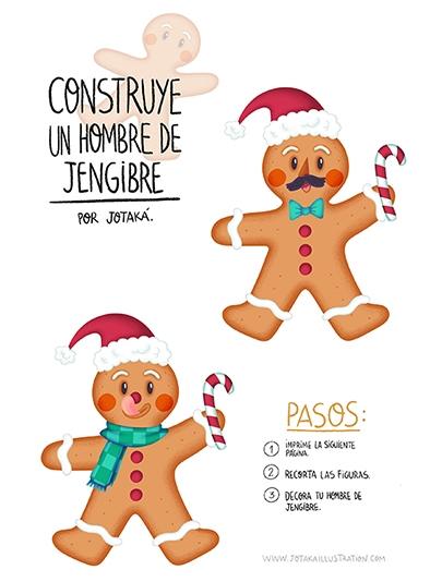 Build a Gingerbread Man in Spanish