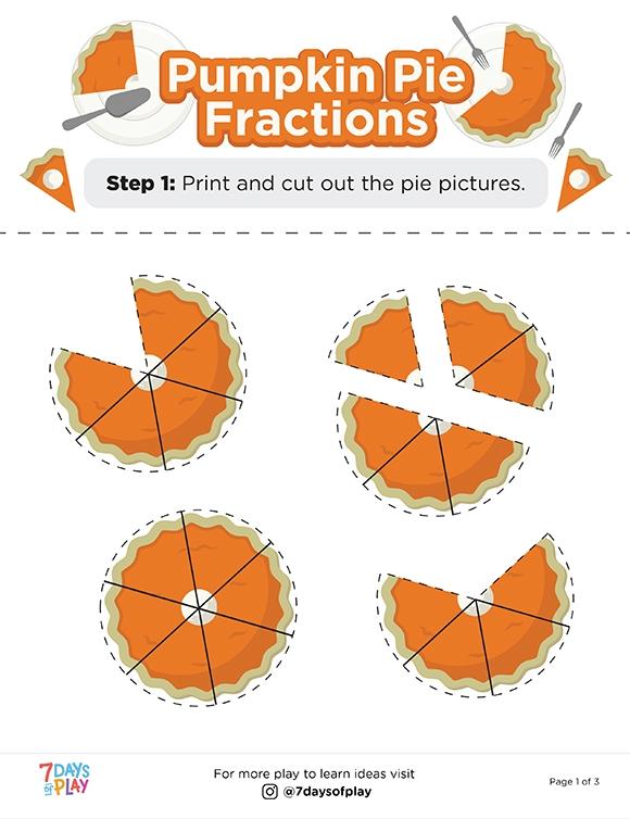 Pumpkin Pie Fractions - Ages 4-8