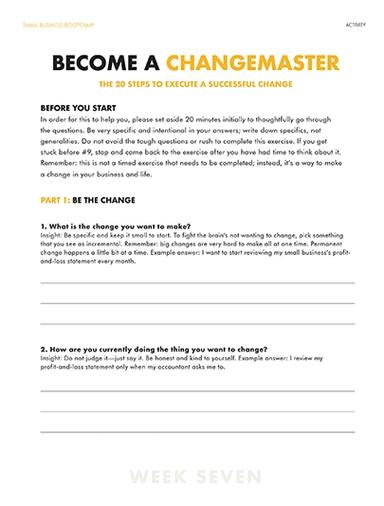 Become a ChangeMaster Productivity Small Business Bootcamp