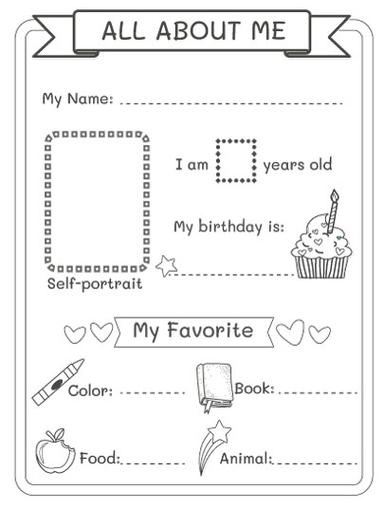 HP BTS Coloring page 3 - All About Me