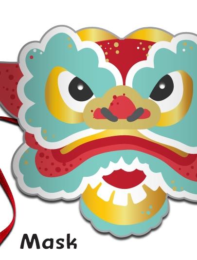 Artisanat du masque de dragon du Nouvel An chinois